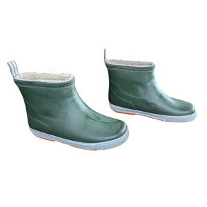 Tretorn Women's Waterproof Green & Orange Rubber Rain Boots - Size 39